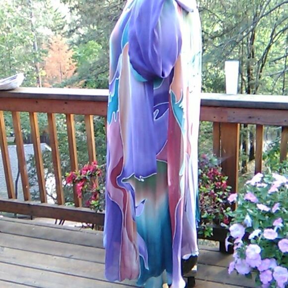 Rare Vintage Yolanda Lorente Hand Painted Dress - Picture 3 of 9